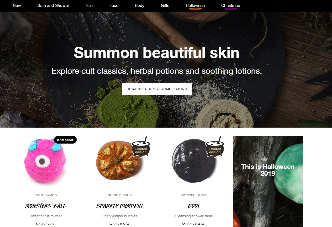 Image of lushusa.com homepage