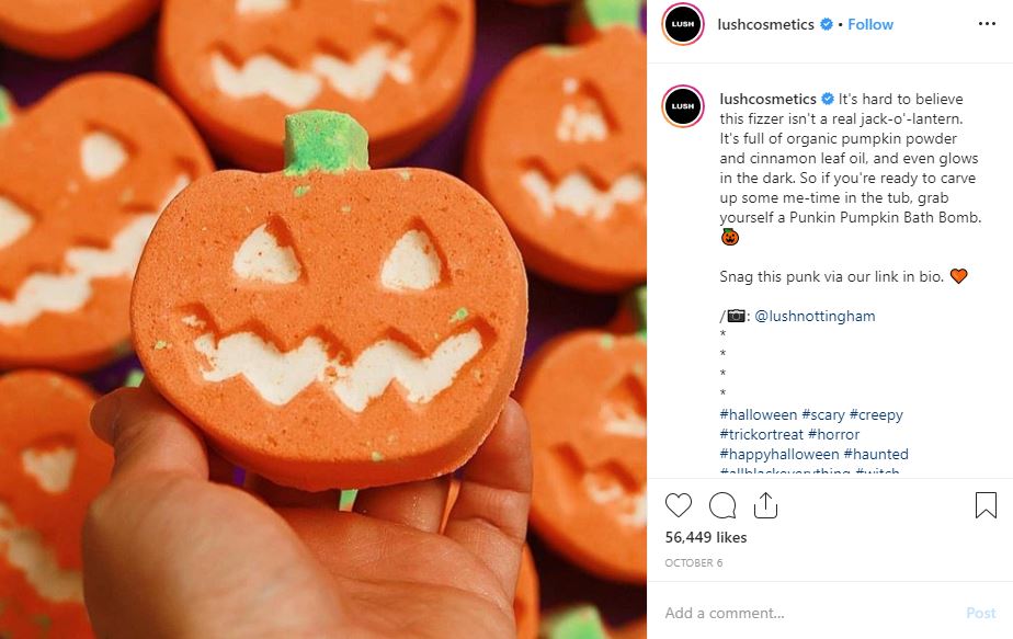 Image of lushcosmetics Instagram halloween post